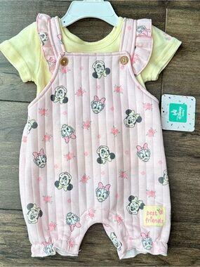 Disney Baby Minnie Mouse & Daisy Duck Overall Matching Set - Size: 6-9 M - NWT